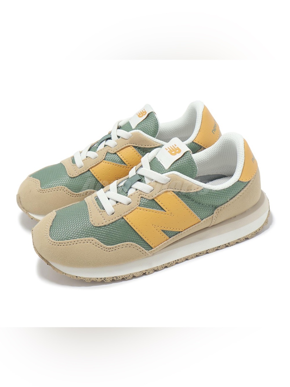New Balance 237 Kids Green and Yellow Retro Runner